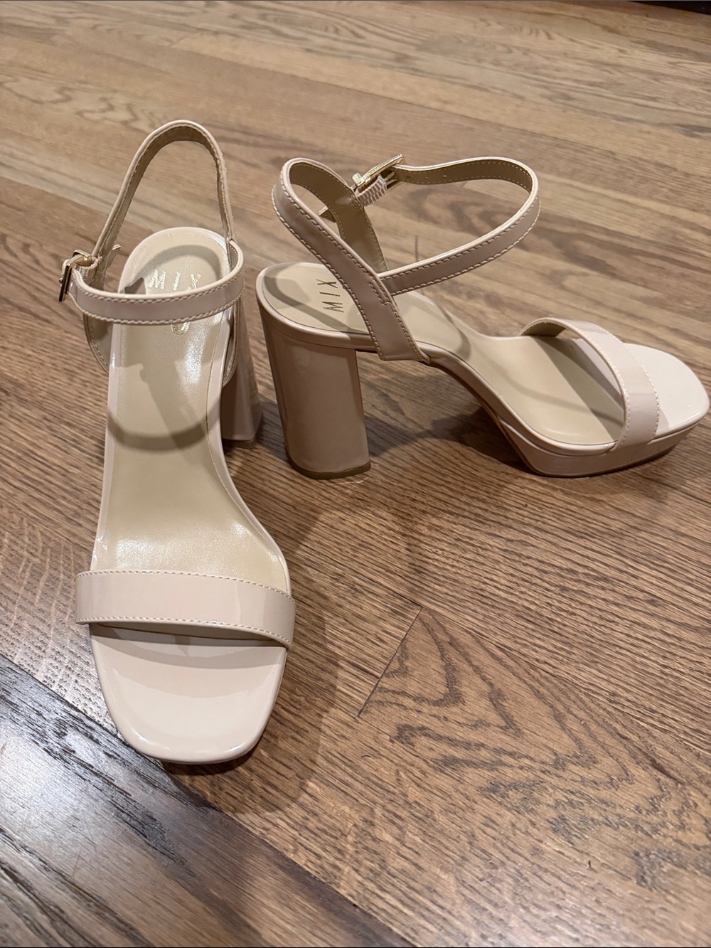 Mix No. 6 Nude Block Heel Ankle Strap Sandals